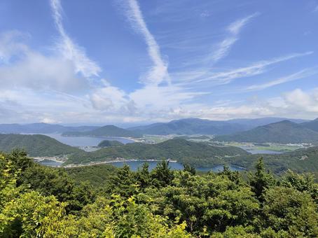 空の絶景:三方五湖レインボーライン 空の絶景:三方五湖レインボーライン 三方五湖,レインボーライン,福井県の写真素材