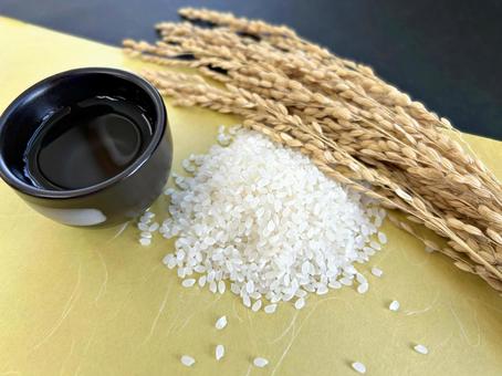 お米と日本酒 6 米,稲穂,酒の写真素材