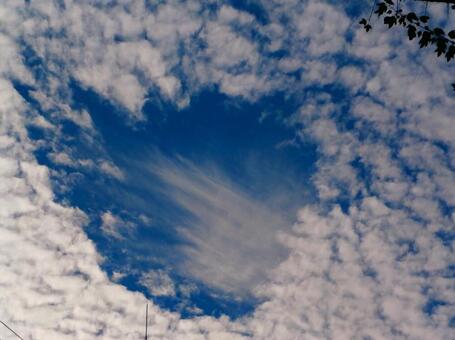 Cloud hole, it is swollen., meteorology, outdoors, JPG