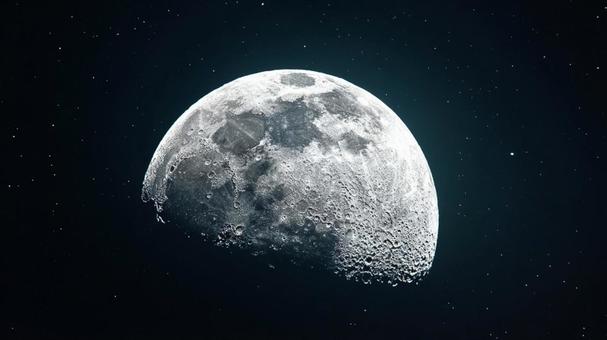 Mysterious moon floating in the darkness, month, space, celestial bodies, JPG