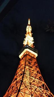 東京タワー　ライトアップ 東京タワー,夜,夜景の写真素材