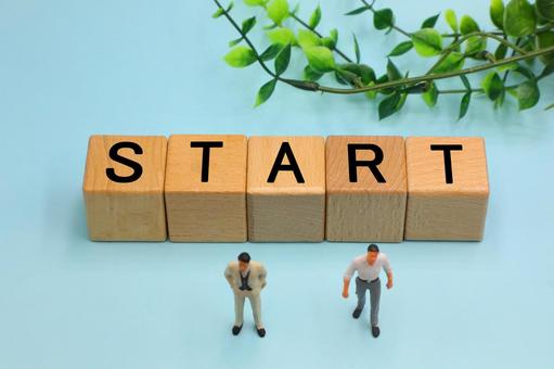 STARTと書かれたブロック start,スタート,挑戦の写真素材