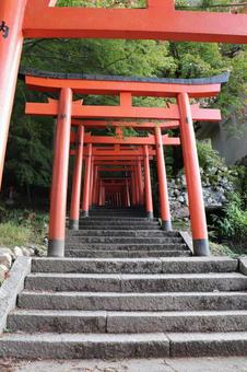 出石城跡　稲荷神社鳥居の写真