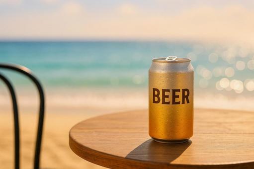ビーチでビール ビーチでビールの写真