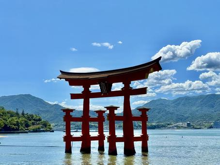 海の中の鳥居 厳島神社 海の中の鳥居 厳島神社の写真