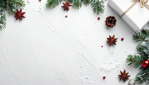 クリスマスをイメージした白背景 クリスマスをイメージした白背景 の写真
