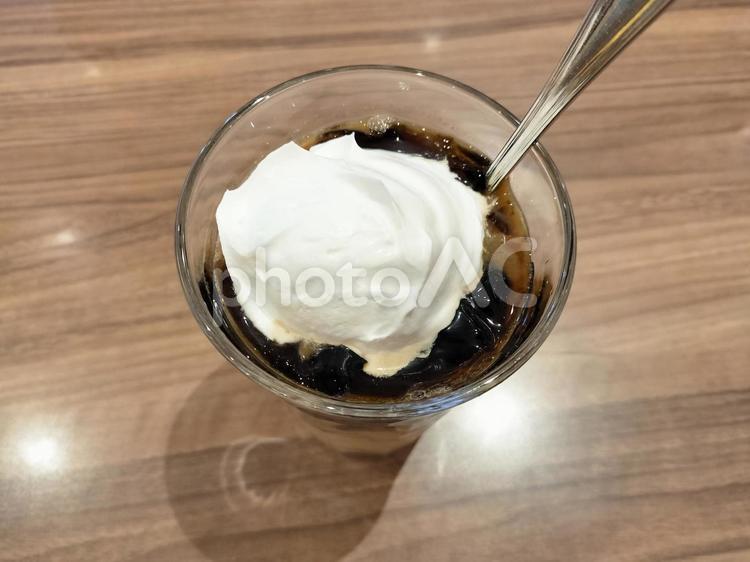 コーヒーゼリードリンク（真上から） コーヒーゼリー,コーヒー,カフェの写真素材