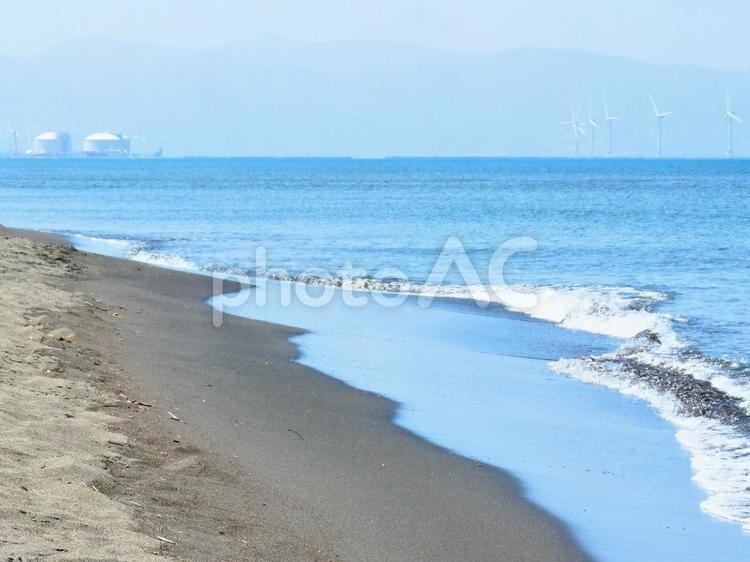 北海道の石狩浜でエネルギーチャージ！ 北海道,石狩市,石狩浜の写真素材