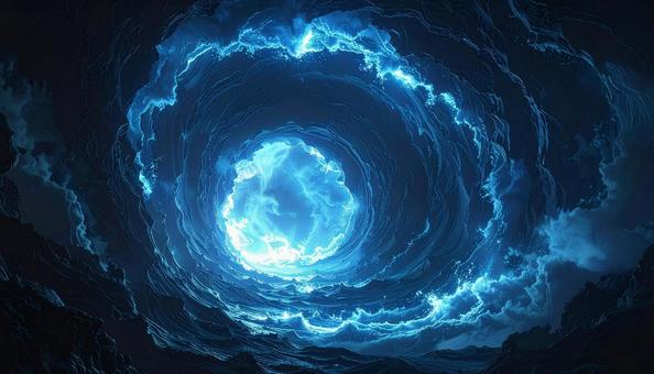 光に吸い込まれる深海の渦の写真