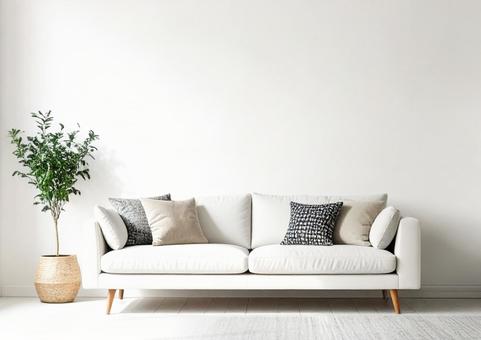 ナチュラルなソファ空間・コピースペース ナチュラルなソファ空間・コピースペースの写真