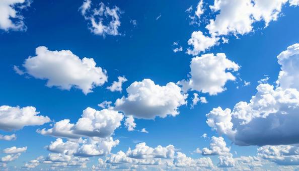 青空　雲と空の背景の写真