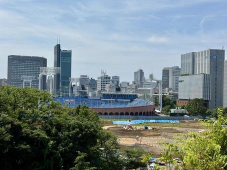 上から見た東京　新宿区の摩天楼 ビル街,新宿区,昼間の写真素材