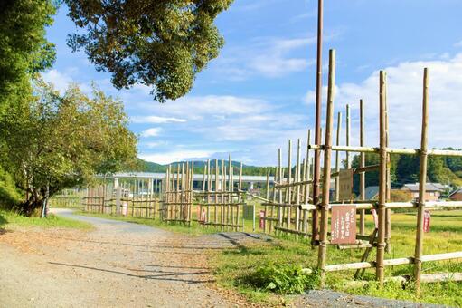 [愛知県]新城市長篠·設楽原の戦い馬防柵 長篠,長篠の戦い,長篠合戦の写真素材