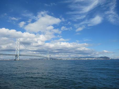 明石海峡大橋 明石海峡大橋 明石海峡大橋,橋,瀬戸内海の写真素材