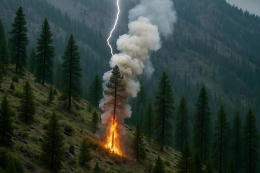 雷と山火事の発生 雷と山火事の発生の写真