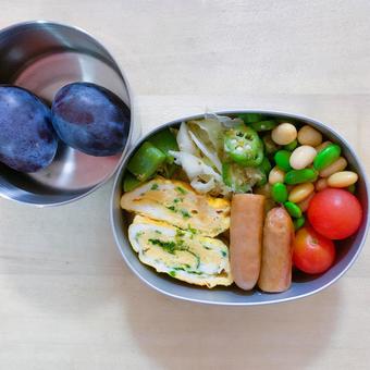 彩り豊かなお弁当 彩り豊かなお弁当 お昼ごはん,お弁当箱,デザートの写真素材