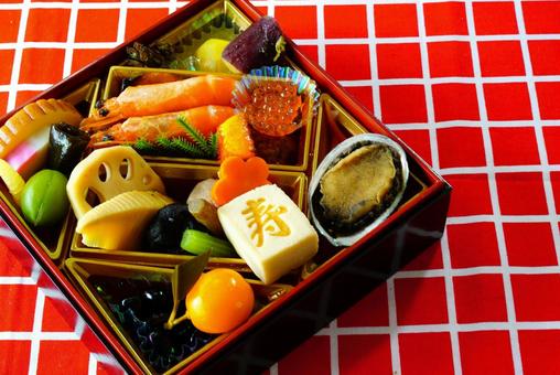 1人用おせち料理(左) 1人用おせち料理(左) 1人用おせち,一段重,おせち料理の写真素材