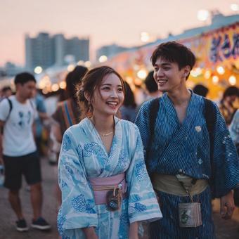 浴衣デート 浴衣デートの写真