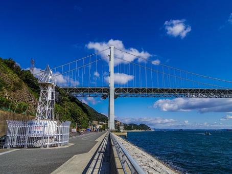 【山口県】下関市・関門海峡 関門海峡,関門橋,下関の写真素材