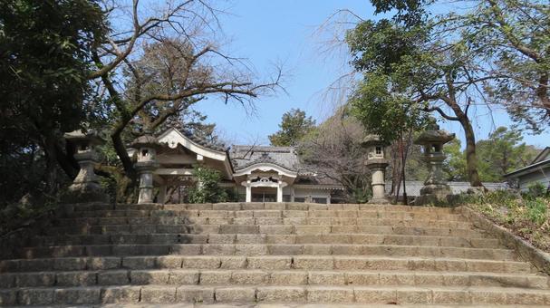 金生山神社　境内の風景　石段から社殿 金生山神社,蔵王権現宮,神社仏閣の写真素材