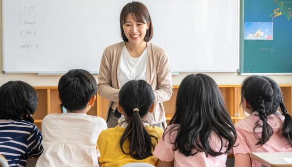 学校や塾で英語の授業を行う先生の写真