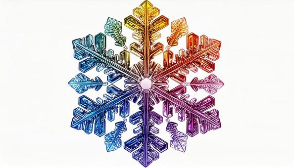 六角形の雪の結晶 虹色 デザイン素材 六角形の雪の結晶 虹色 デザイン素材の写真