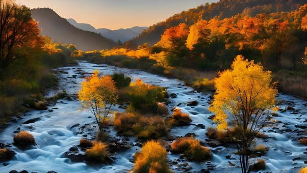 beautiful autumn sunrise, JPG beautiful autumn sunrise, autumn, chuan, nostalgic, JPG