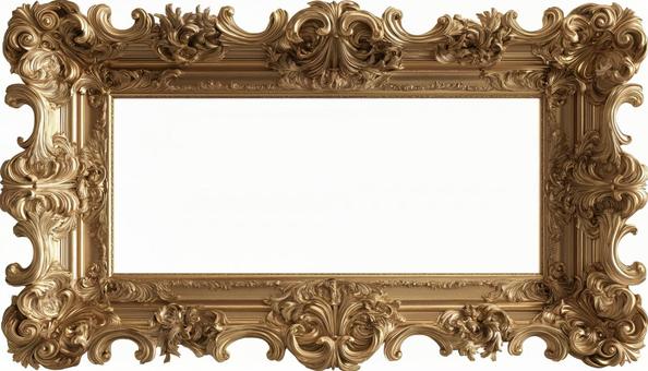 ゴージャスな金色の装飾のアンティーク額縁の写真