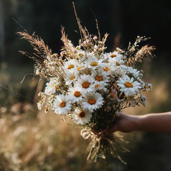 夏の思い出:手の中に咲く小さな花々 夏の思い出:手の中に咲く小さな花々の写真