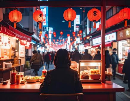 屋台の街並みイメージの写真