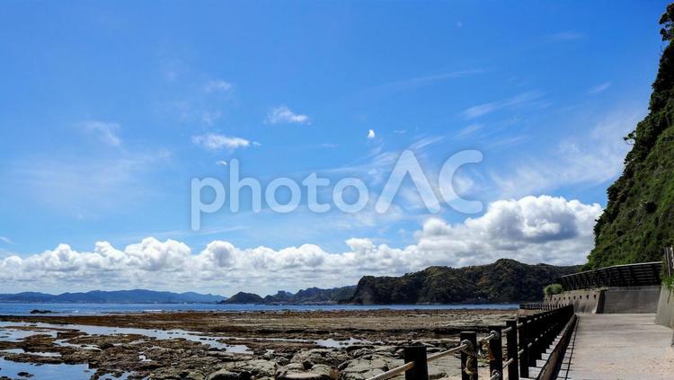 夏の鯛の浦・海辺の散歩道＆内浦湾・鴨川市 夏,鯛の浦,鴨川市の写真素材