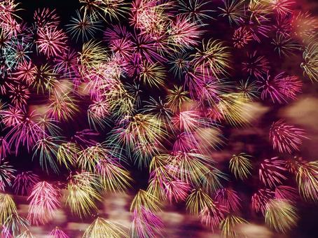 一瞬の輝 花火,夏,カラフルの写真素材