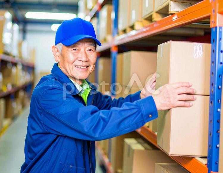 まだまだ現役！定年後再雇用のイメージ 高齢者,再雇用,在庫管理の写真素材