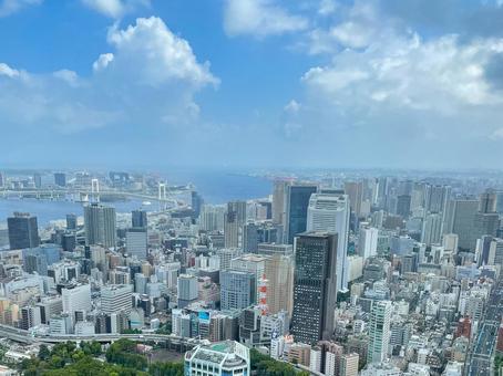 港区　広域の構図 東京,港区,レインボーブリッジの写真素材