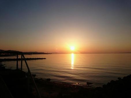 夕日 海辺から撮影⑭ 夕日 海辺から撮影⑭の写真