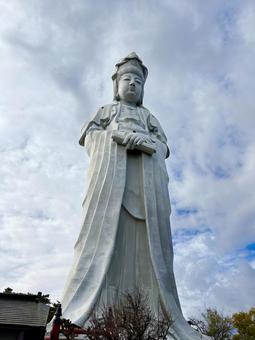 高崎白衣大観音像 高崎白衣大観音像,銅像,観光の写真素材