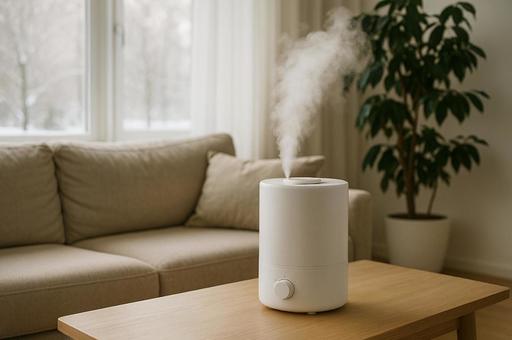 リビングでつける加湿器の写真