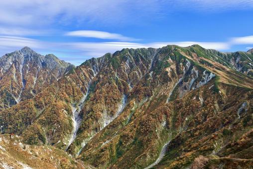 紅葉の立山連峰 紅葉の立山連峰の写真