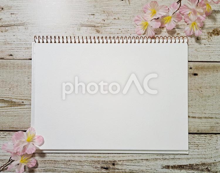 木目フレーム　桜　イメージ素材⑥ 木目,花,桜の写真素材