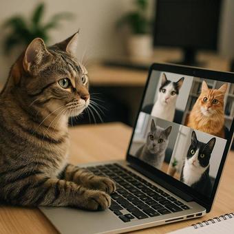 真剣な猫の会議 真剣な猫の会議の写真