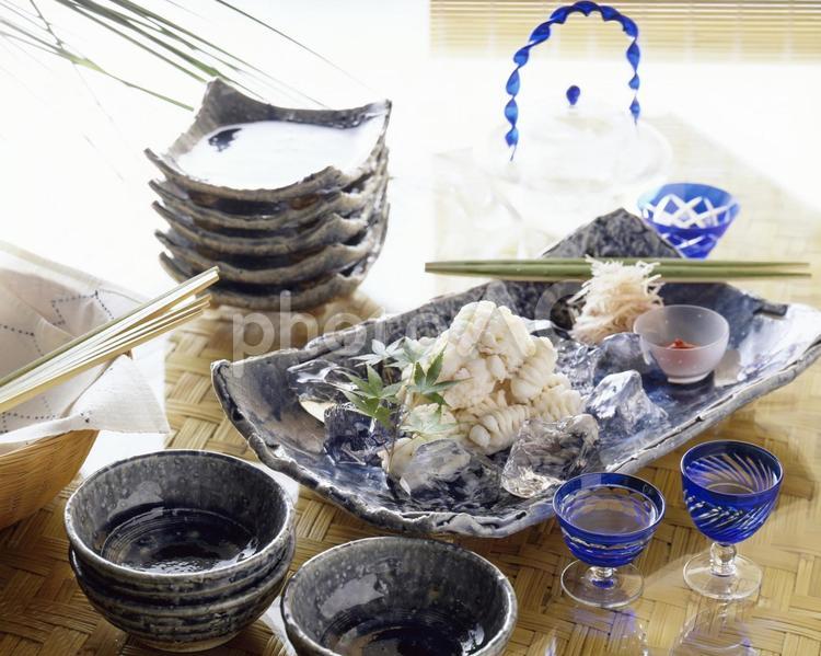 ハモの湯引き ハモ,鱧,湯引きの写真素材