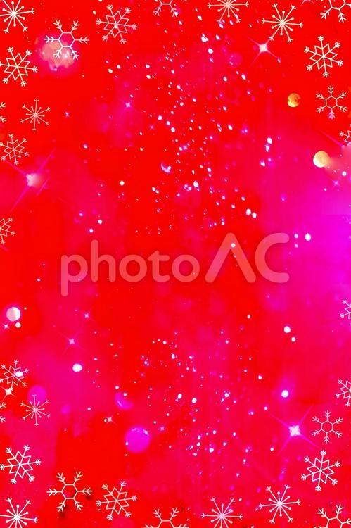 背景素材｜赤系　雪の結晶　縦構図 クリスマスイメージ,雪の結晶,背景素材の写真素材