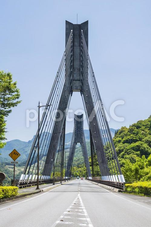 宇目の唄げんか大橋 唄げんか大橋,佐伯市宇目町,北川ダムの写真素材