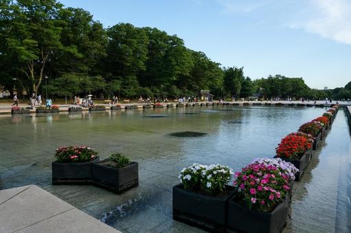 上野恩賜公園の噴水広場 上野恩賜公園,上野,噴水の写真素材