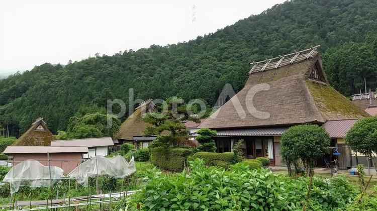 美山かやぶきの里、京都府南丹市 美山,かやぶきの里,集落の写真素材