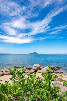 夏の海岸からの風景 夏の海岸からの風景 ビーチ,癒し,自然の写真素材