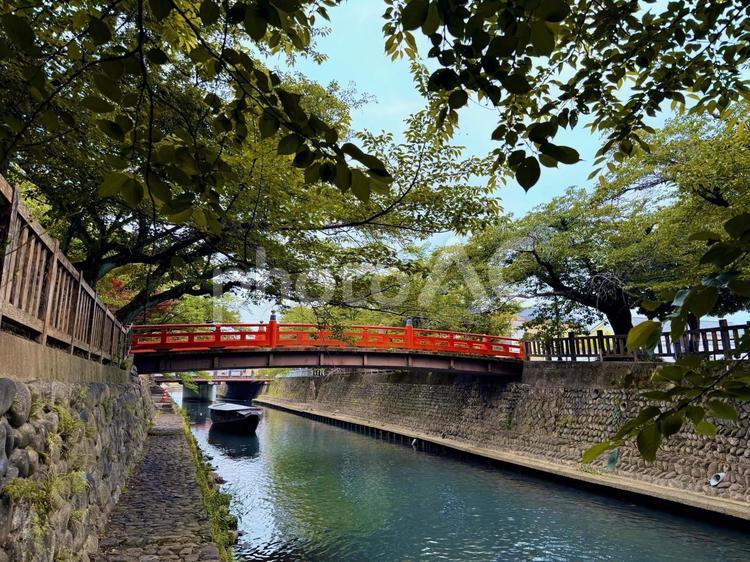 美しい橋と爽やかな風景 ドイツ,ミュンヘン,朝の写真素材