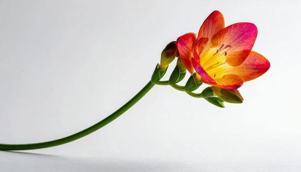 赤いフリージアの花の写真