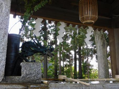 神社の手水舎と龍の像 神社,手水舎,龍の写真素材