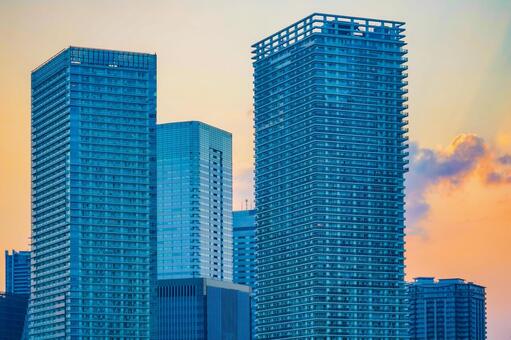 東京夕景の高層建築 高層ビル,夕焼け,都市景観の写真素材